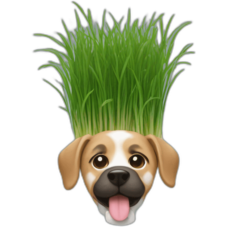 dog grass hanging from mouth emoji