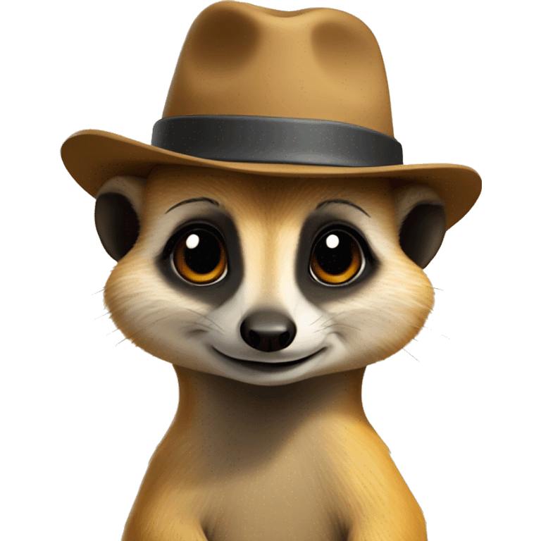 A meerkat with a hat emoji