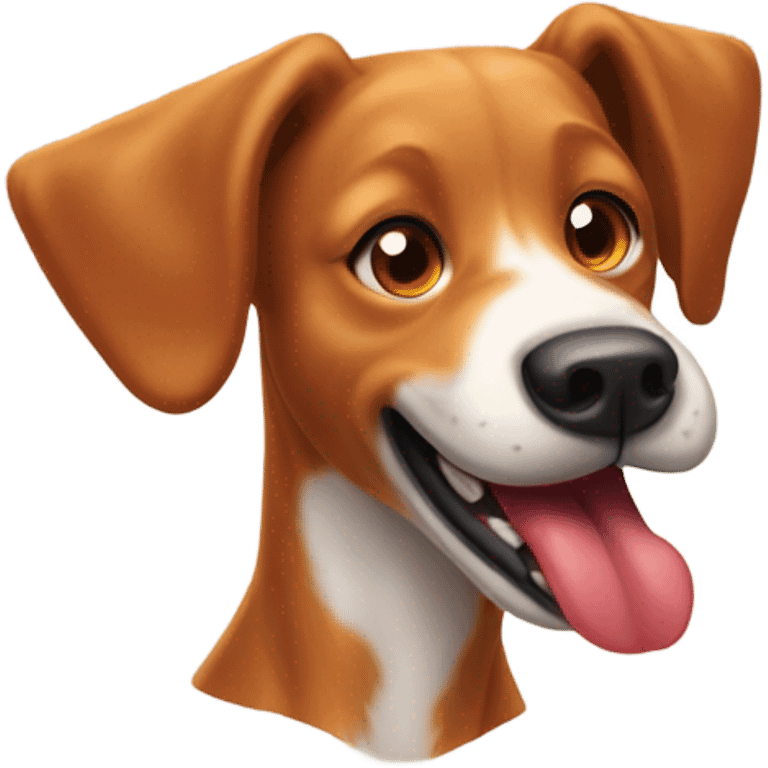 Red healer dog breed with its tongue out panting  emoji