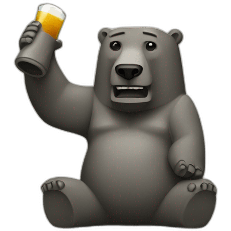 moai drinking bear emoji