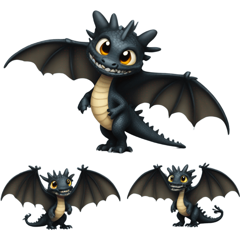 Toothless cute emoji