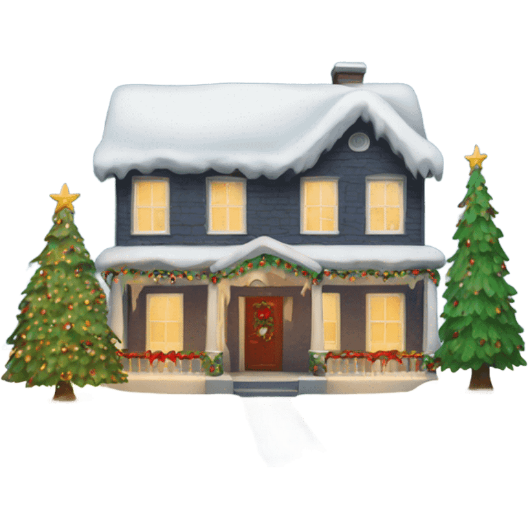 House decorated for Christmas  emoji