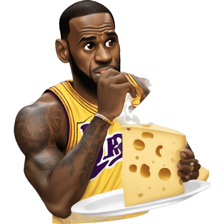 LeBron James eating cheese emoji