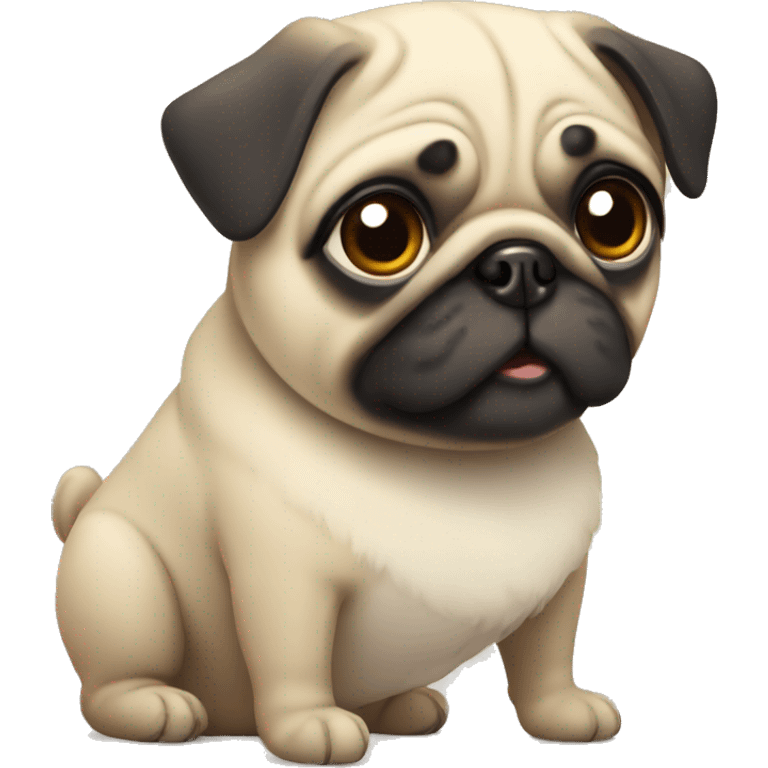 Cute pug emoji