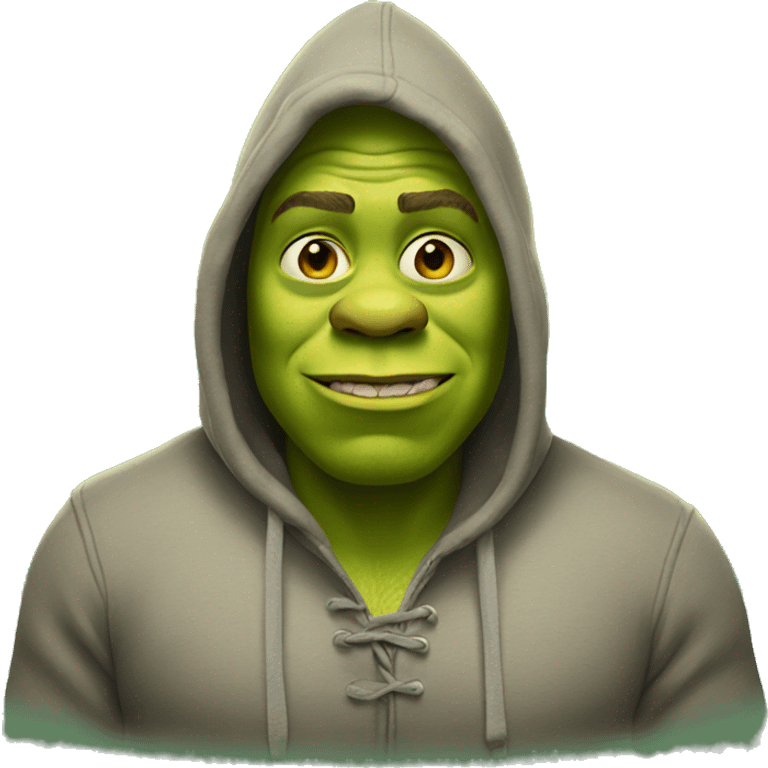 shrek wearing a hoodie emoji