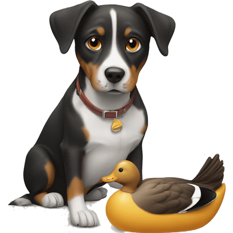 Dog eating duck emoji