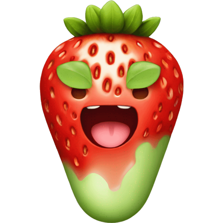 Strawberry matcha emoji