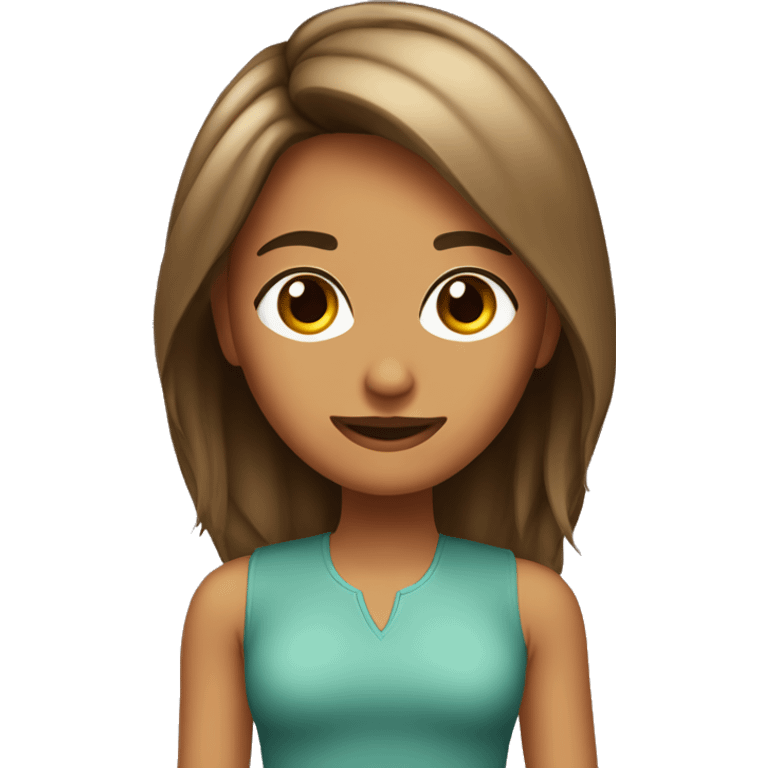 Chica con cabello castaño y ojos marrones  emoji