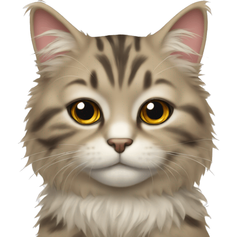 Fluffy tabby cat emoji