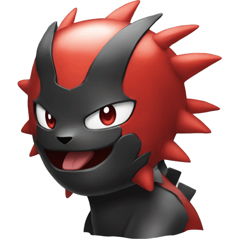 Shiny cool edgy black and red Pokémon emoji