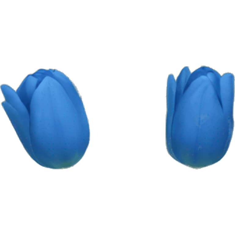 24 blue tulips with green stems emoji