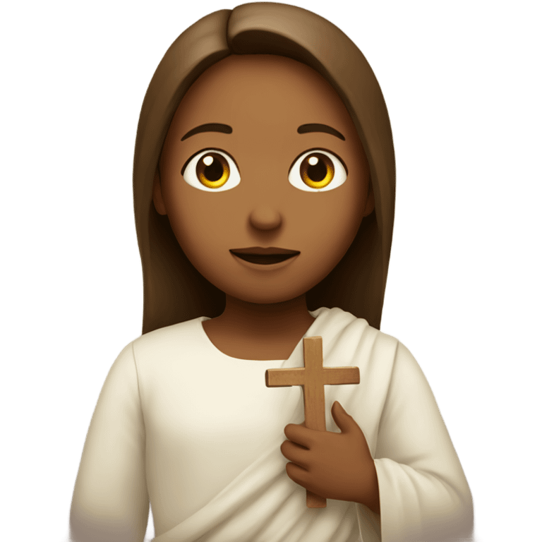 Girl with Jesus emoji