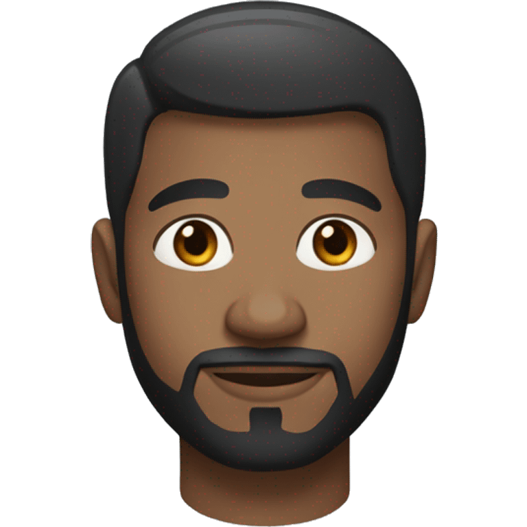 A head and shoulders shot of a 35 year old African-American man, with short black hair, with short beard facial hair,   with brown eyes wearing a t-shirt. emoji