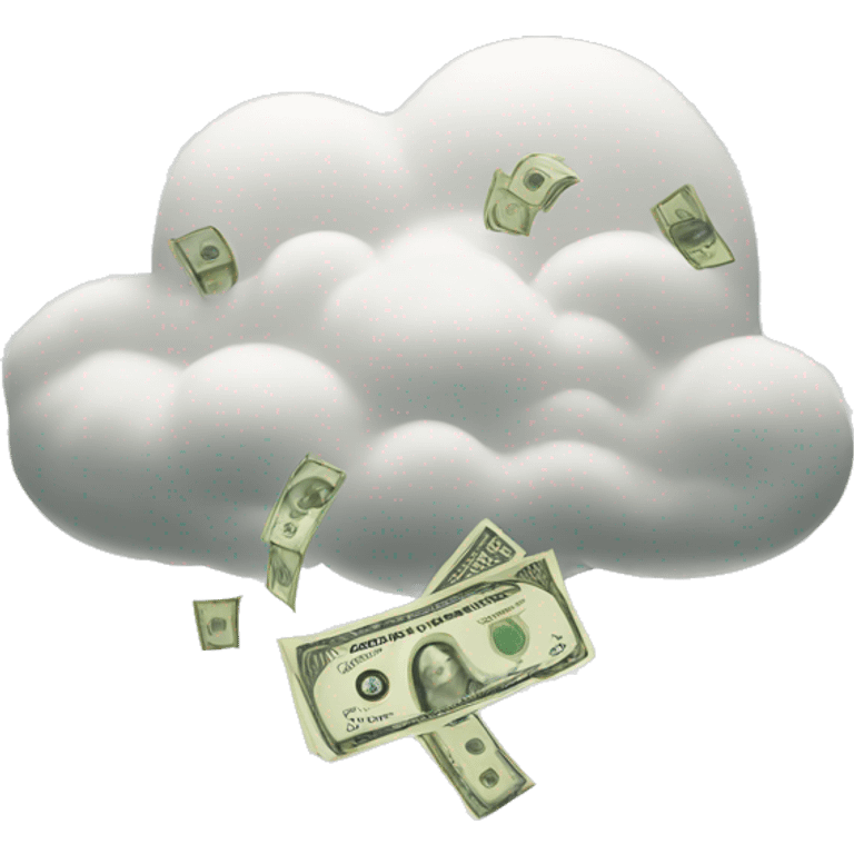 Money coming out of a cloud  emoji