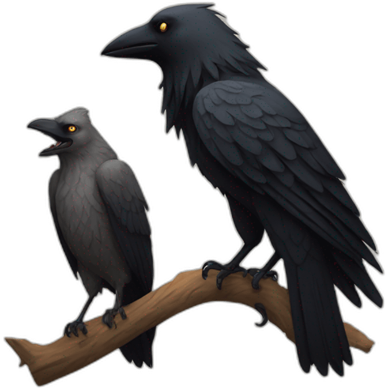 crow and wolf emoji