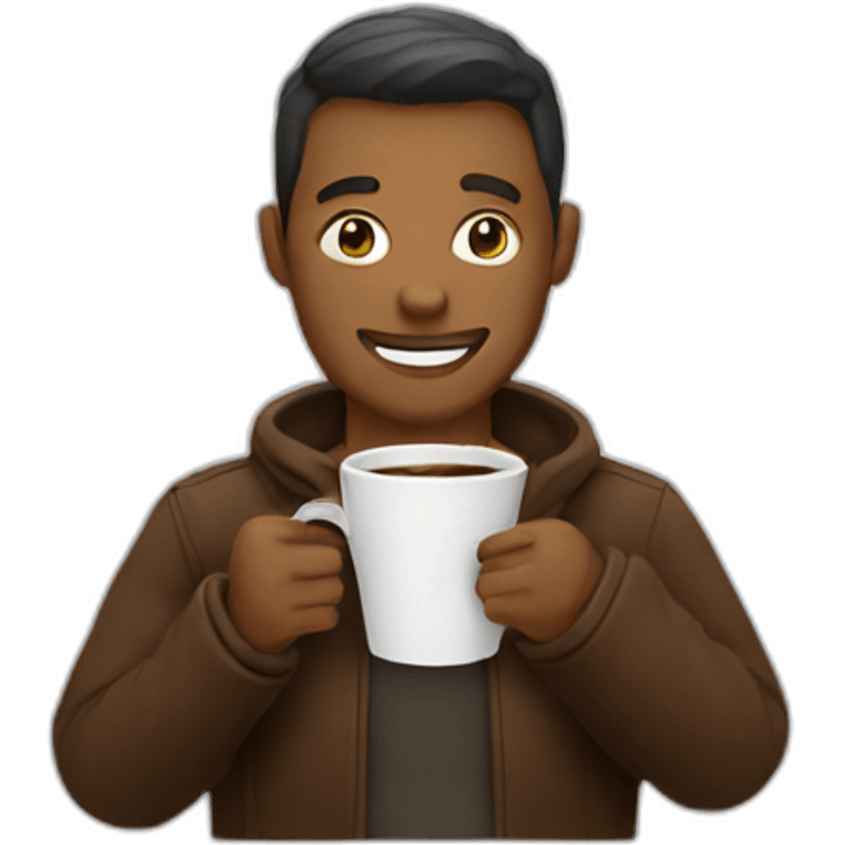 man with coffee emoji