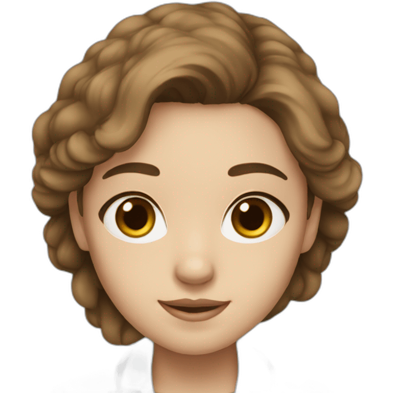 Girl white skin brown hair brown eyes doctor emoji