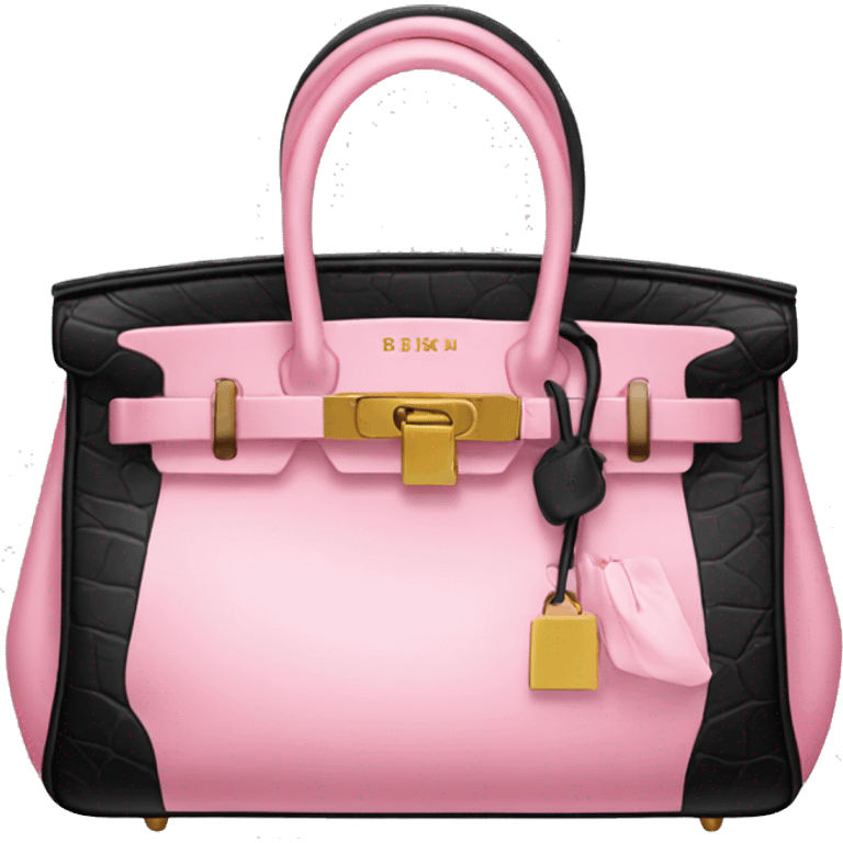  pink black birkin bag emoji