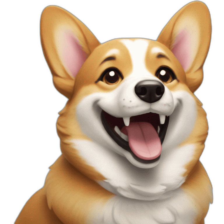 laughing corgi emoji