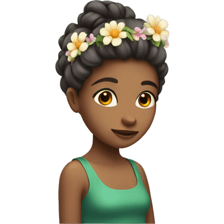 girl with flower in hair emoji