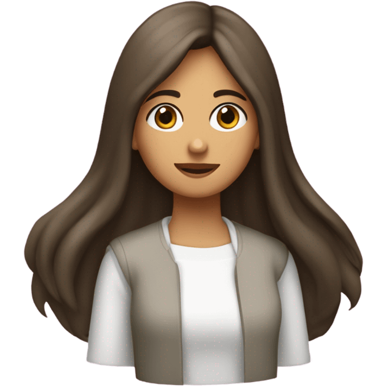 Chica morena con pelo largo y una rasgada en la ceja emoji