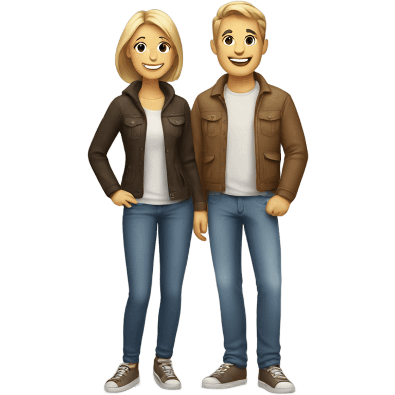 smiling couple in casual attire emoji