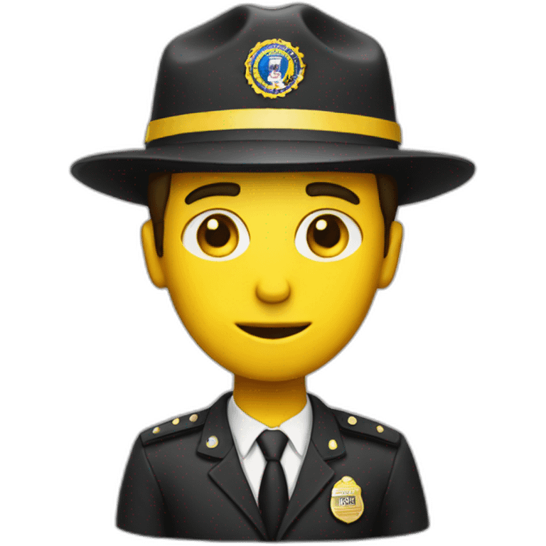 man with yellow "FBI" letters on his cap emoji