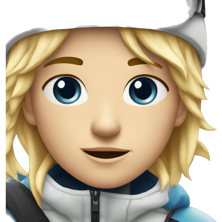 a 14 year old blond boy who hurts his knees while skiing emoji