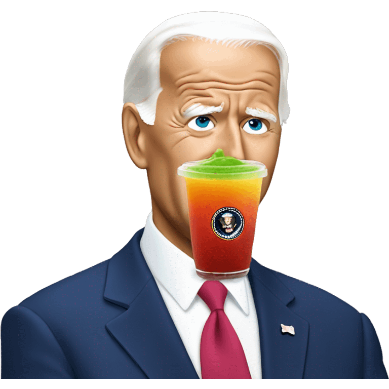 joe biden drinking a trump smoothie emoji