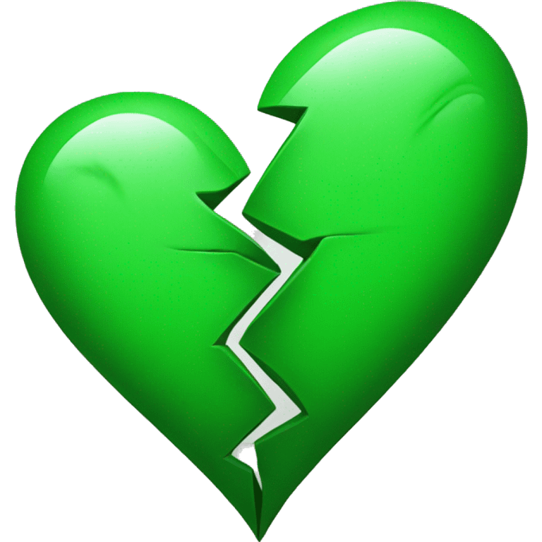 green heart broken in half  emoji