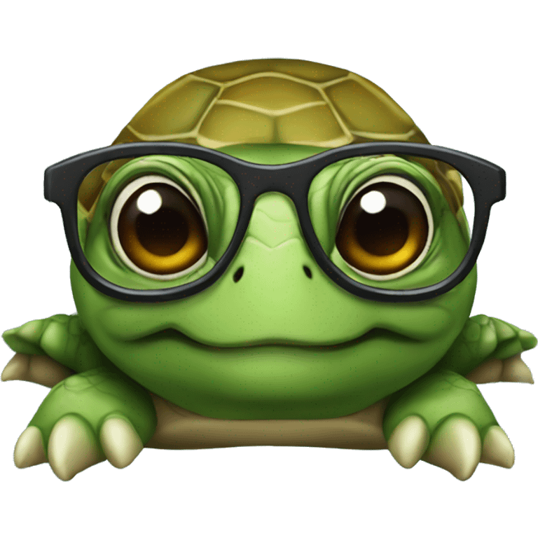 Turtle wearing glasses  emoji