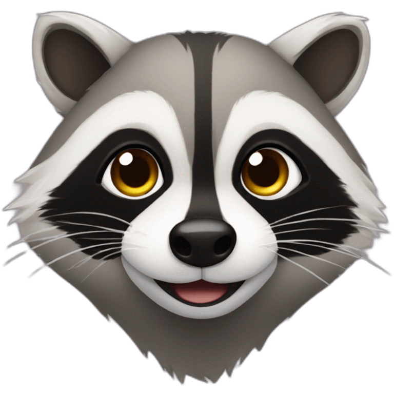 Racoon with single eyelid emoji