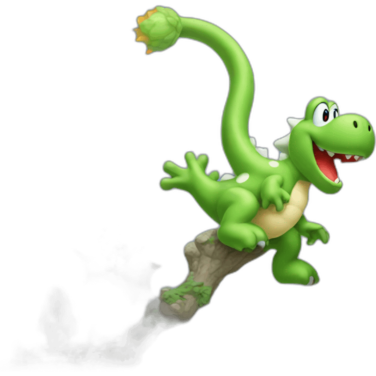 Yoshi climbing a monster can emoji