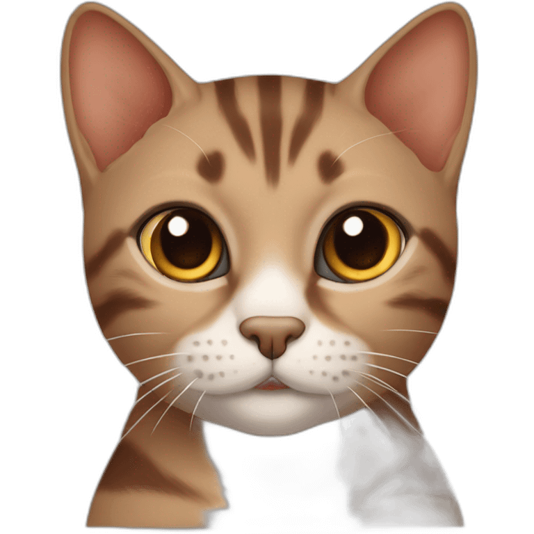 Orage and brown pie bald cat emoji