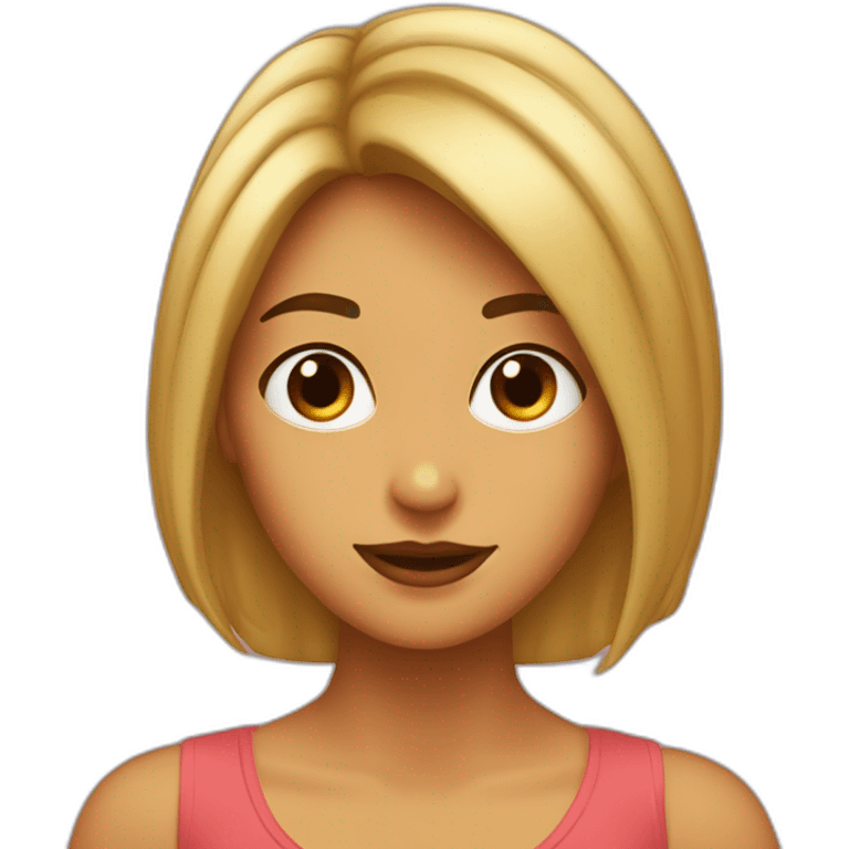 chica de pelo castaño y ojos hazel emoji