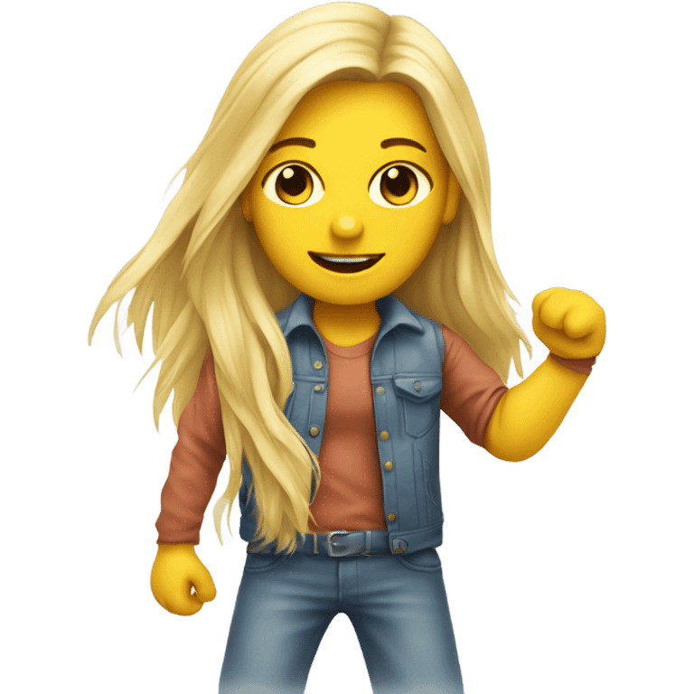 Long haired blonde builder on a skateboard emoji