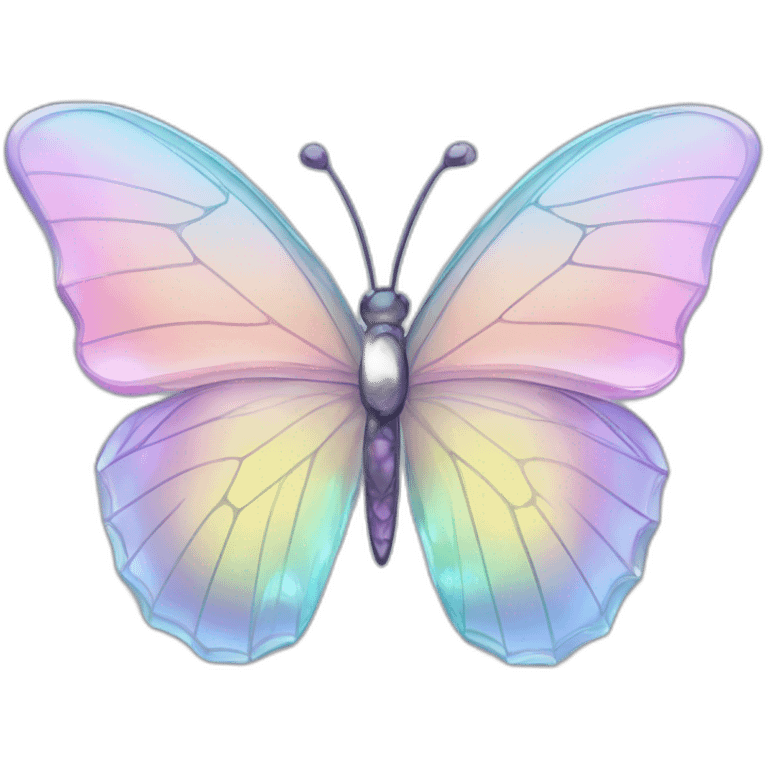 Pastel iridescent glass crystal butterfly emoji