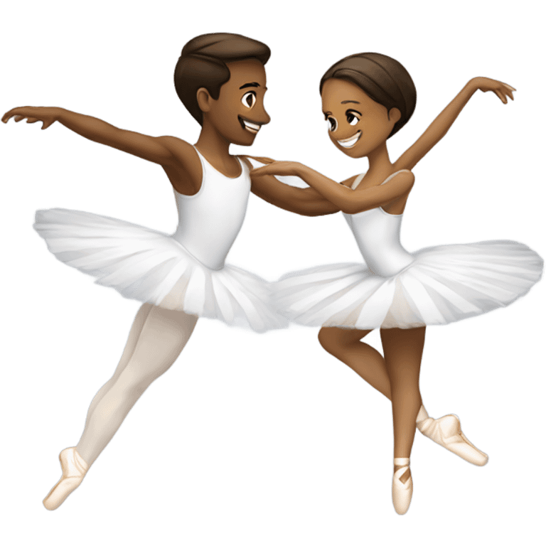 Ballet couple Dancing, boy and girl white emoji