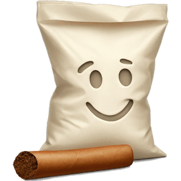 a bag of flour smokes a cigar emoji