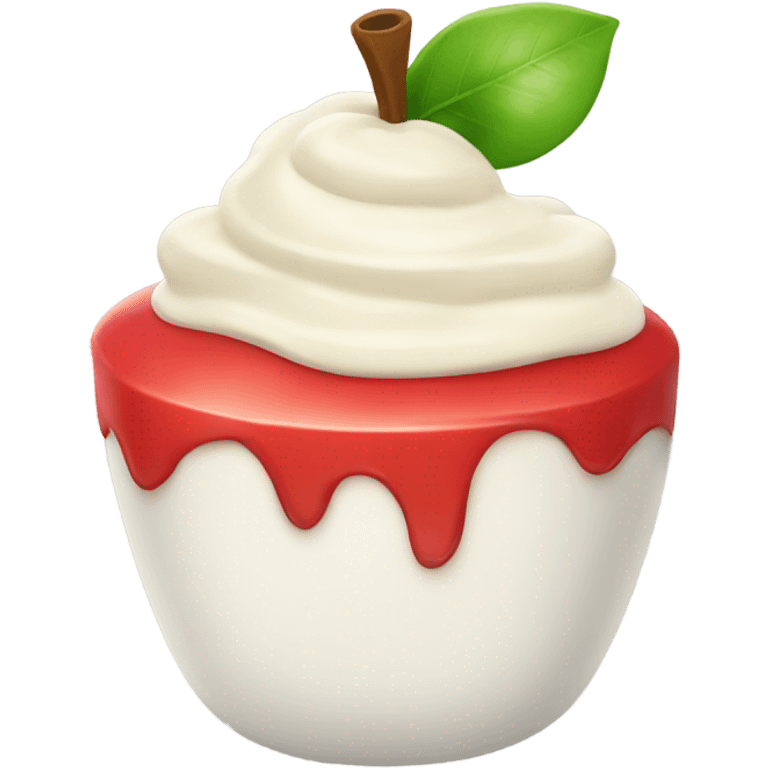 apple with cream on top emoji