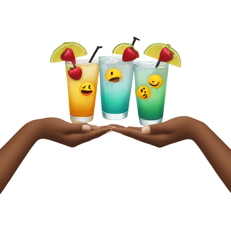 Three cocktails in hands emoji