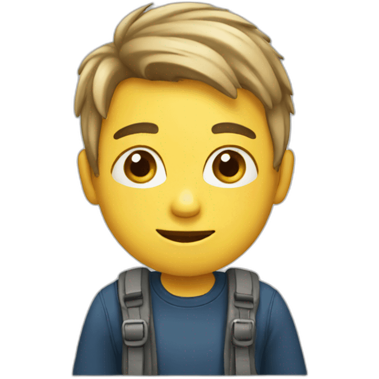 Boy with mobile  emoji