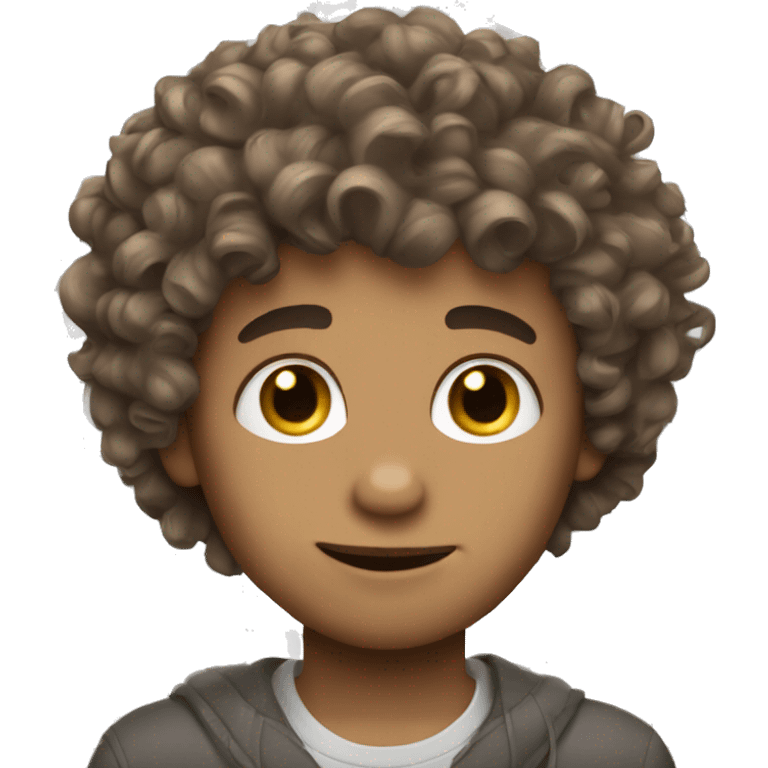 Rat boy curly brown hair emoji