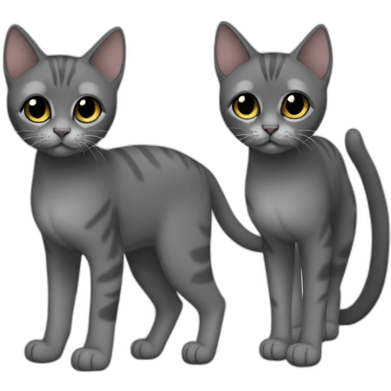 full body grey and black baby skinny cat emoji