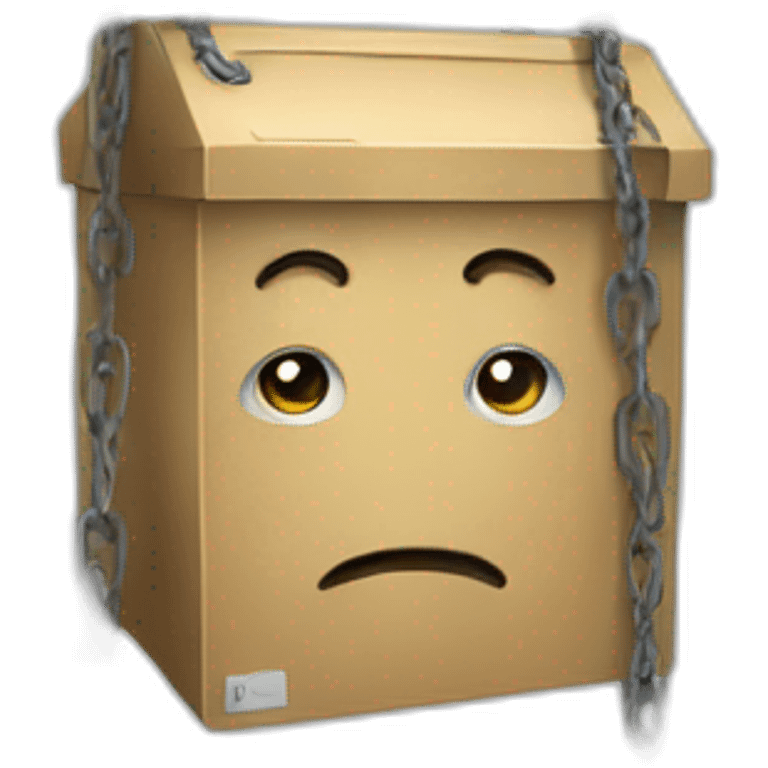 sad ballot box in chains x emoji