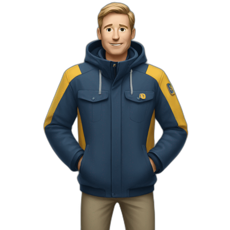 person with newmont jacket emoji