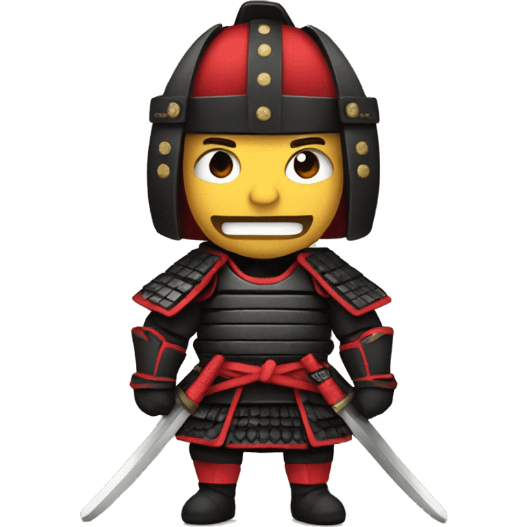 a samurai with black and red armour emoji