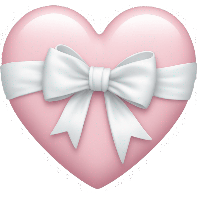 Pastel pink heart with white bow emoji