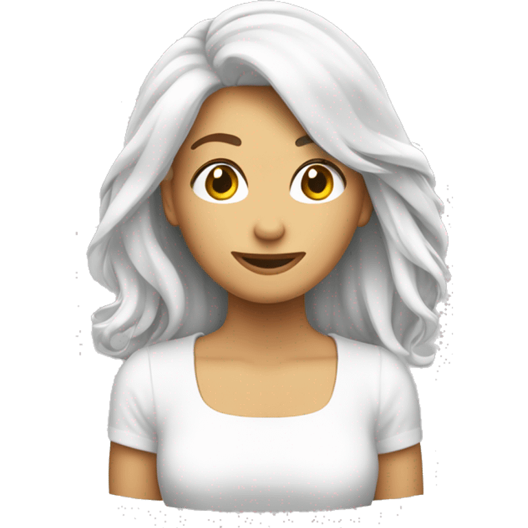 emote d'une streameuse au cheveux blanc  emoji