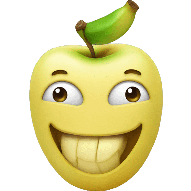 Apple wearing a banana emoji